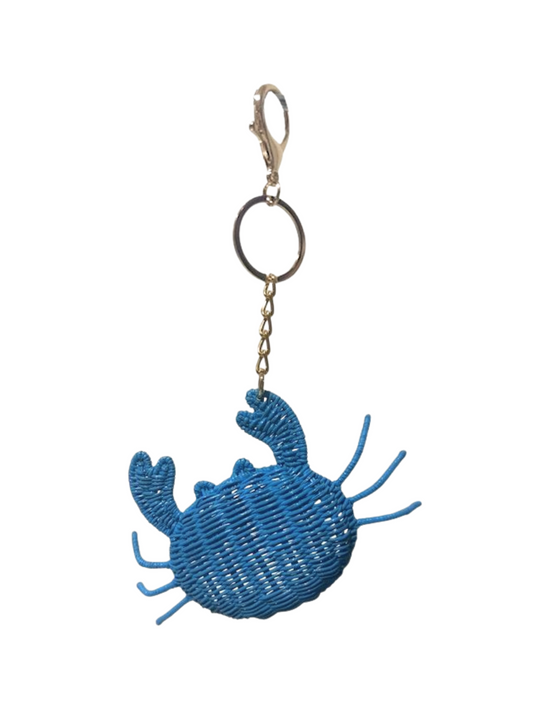 Blue crab-shaped keychain