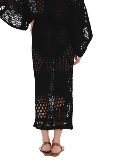 black crochet skirt