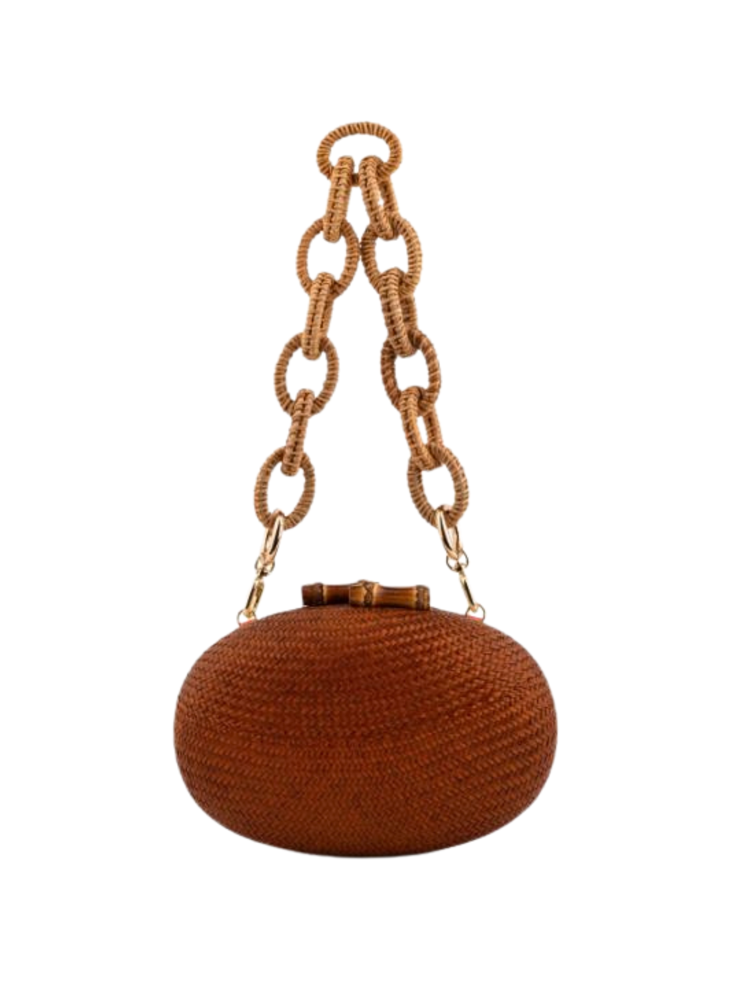Brown handbag with chain strap 
