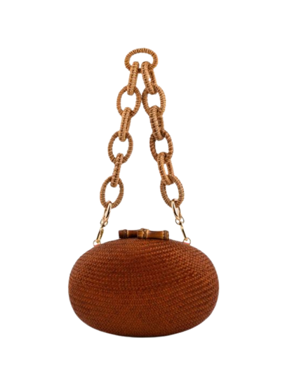 Brown handbag with chain strap 