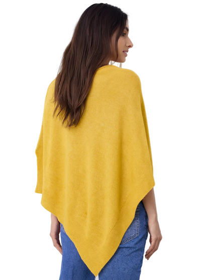 yellow cashmere poncho