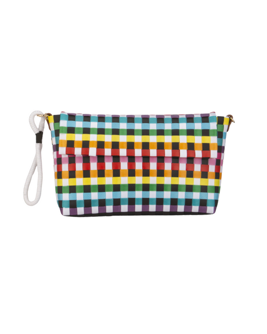 colorful checkered bag