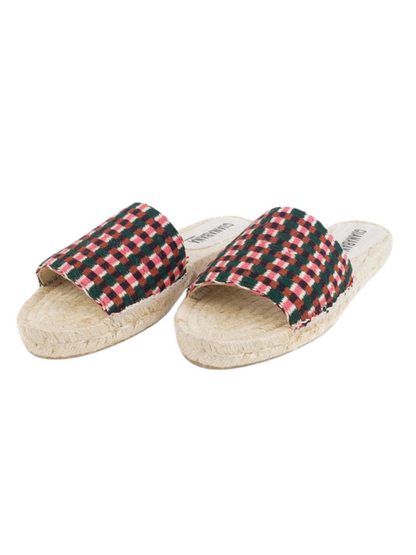 checkered slide sandals 
