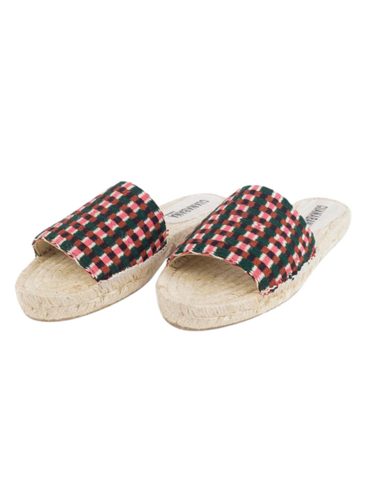 checkered slide sandals 