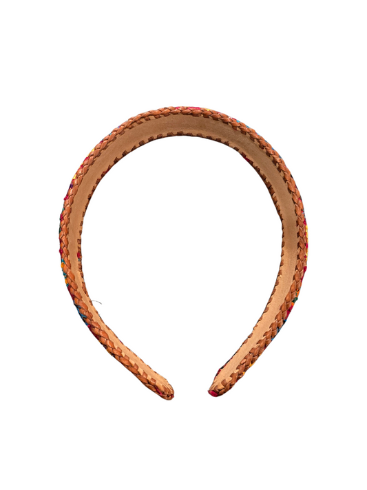 Colorful woven leather headband