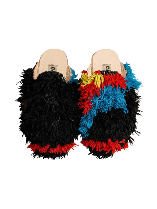 Babouches handmade from upcycled vintage Berber rugs