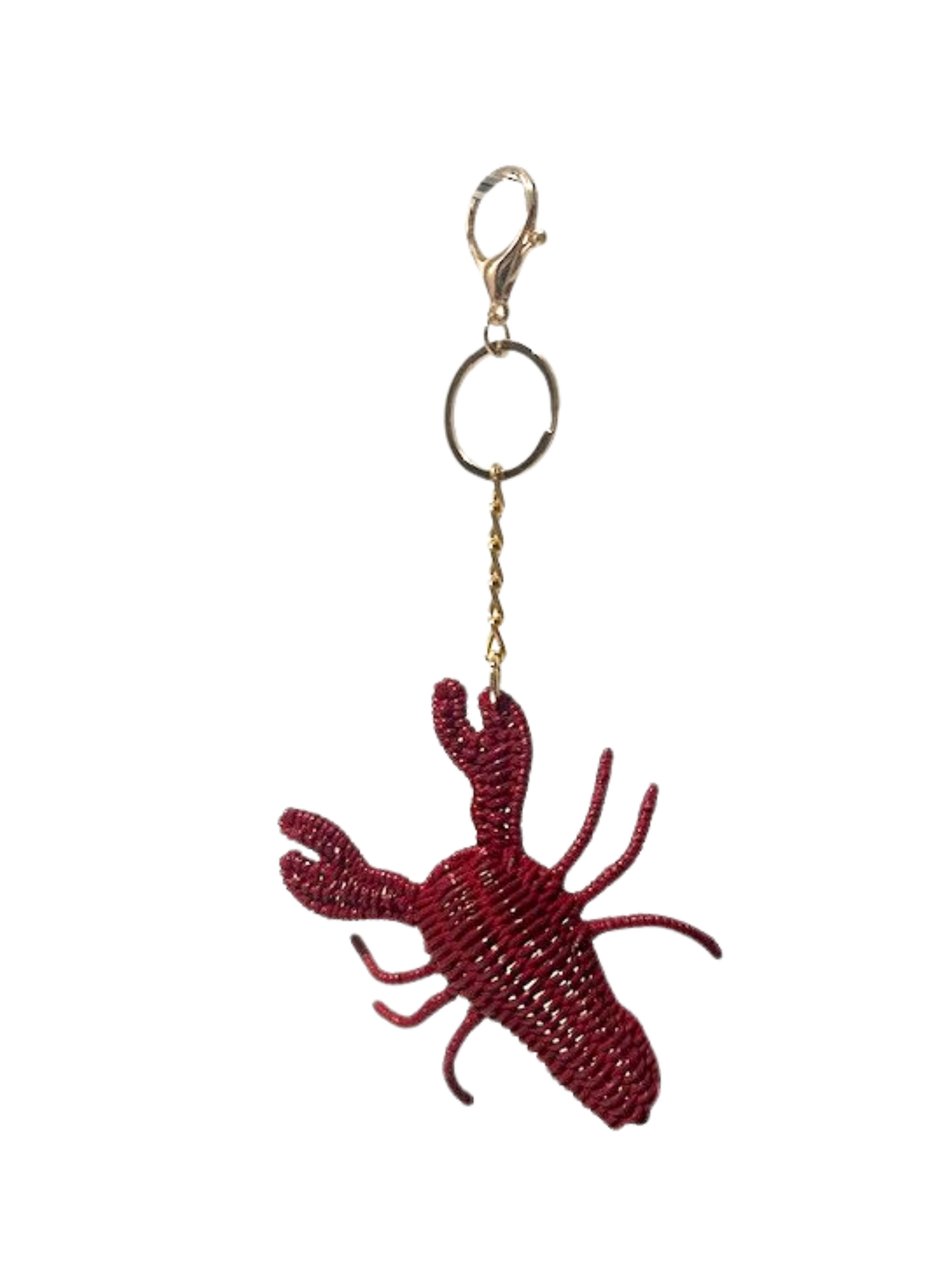 Red lobster-shaped keychain 