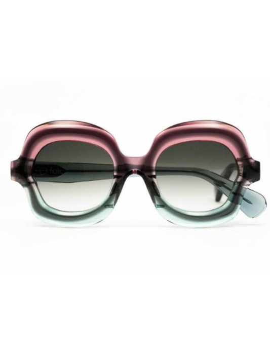 Sunglasses with pink green  frame and gradient lenses
