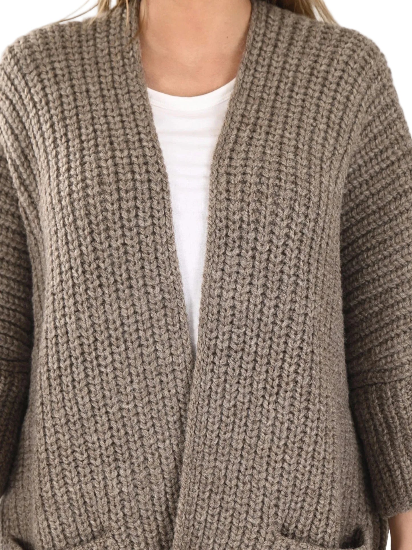  gray brown knitted cardigan