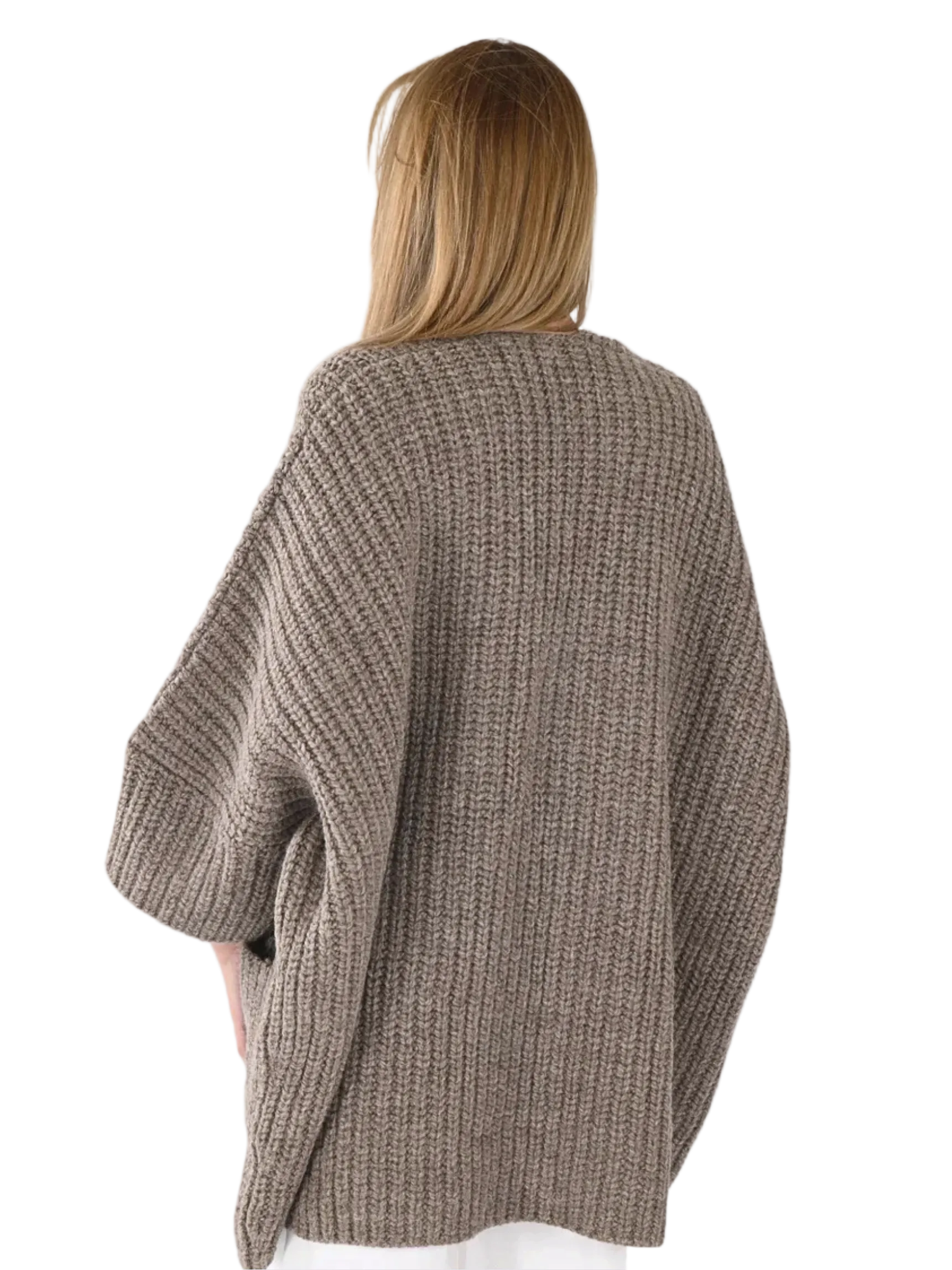  gray brown knitted cardigan