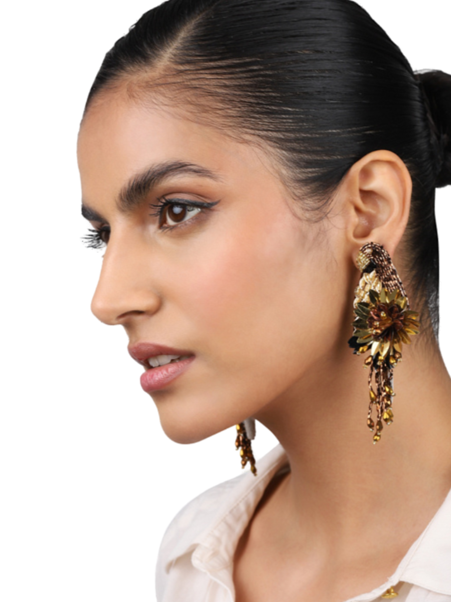  Bird earrings with beads and sequins