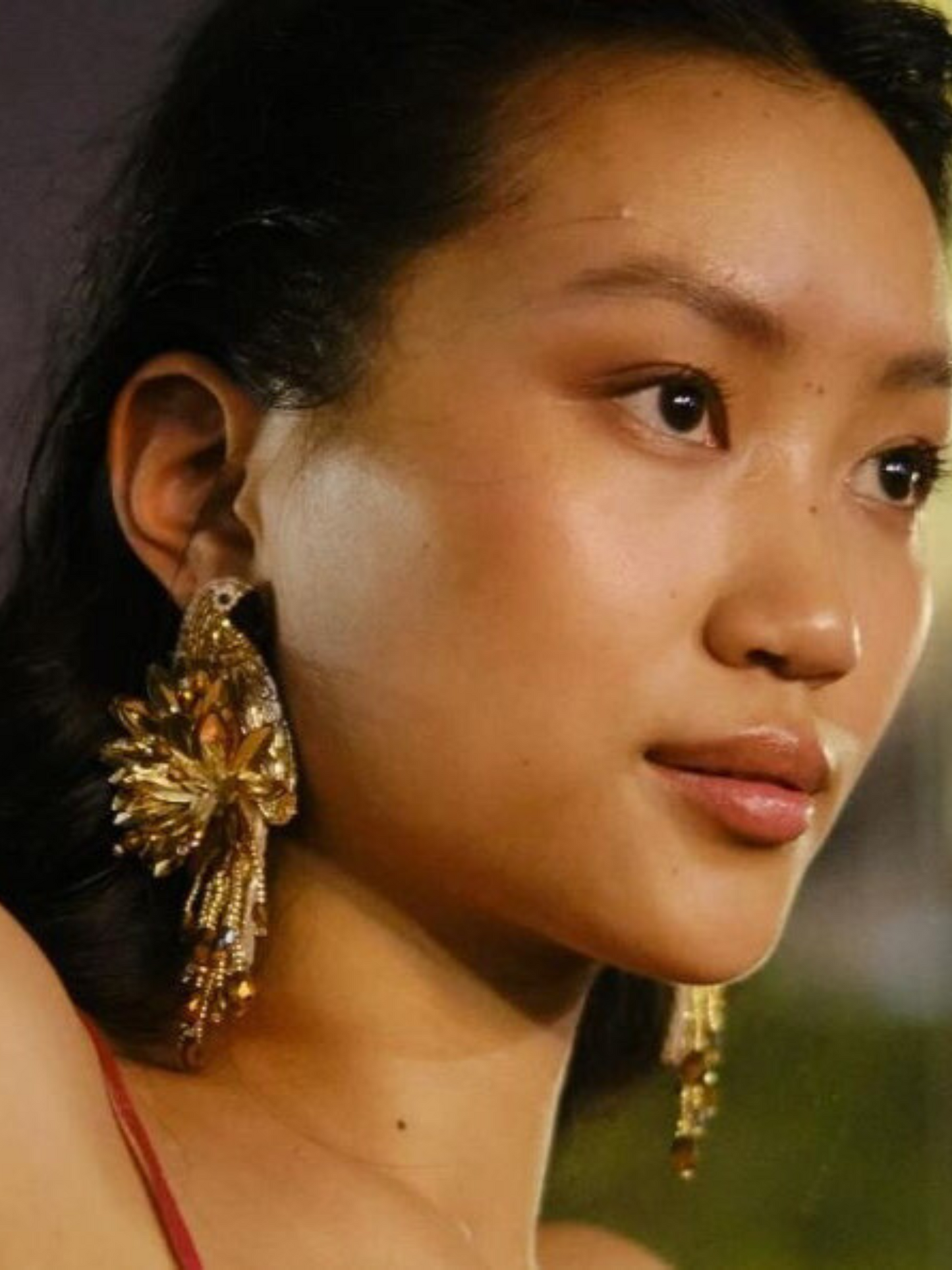 Gold parrot-shaped earrings