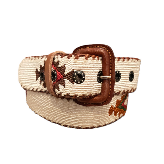 Guatemalan Beige Belt Silk Embroidery