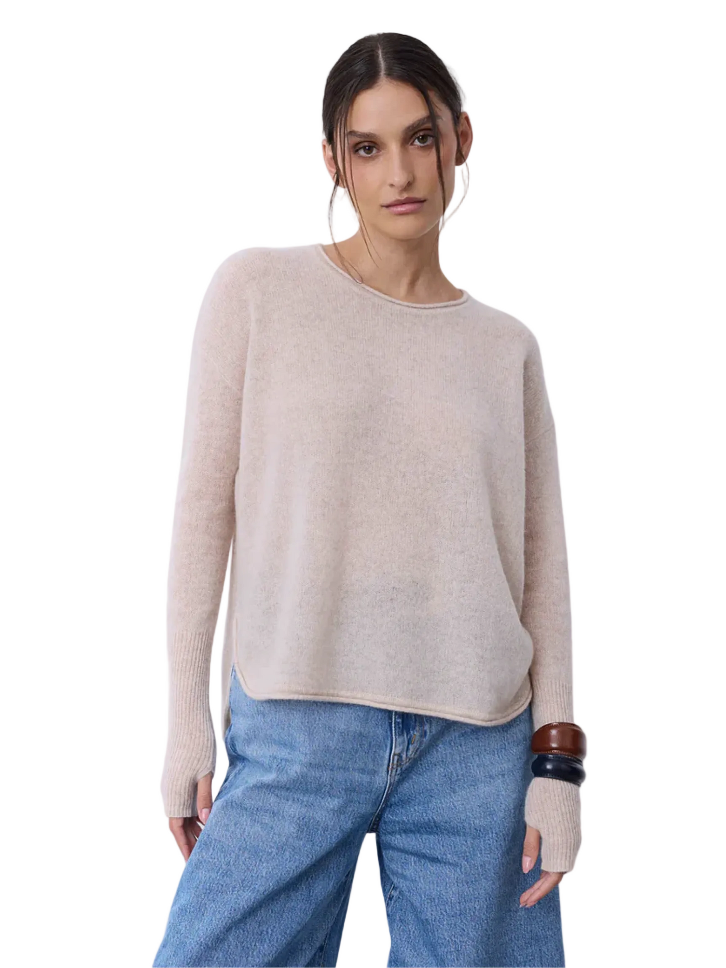 BEIGE CASHMERE SWEATER