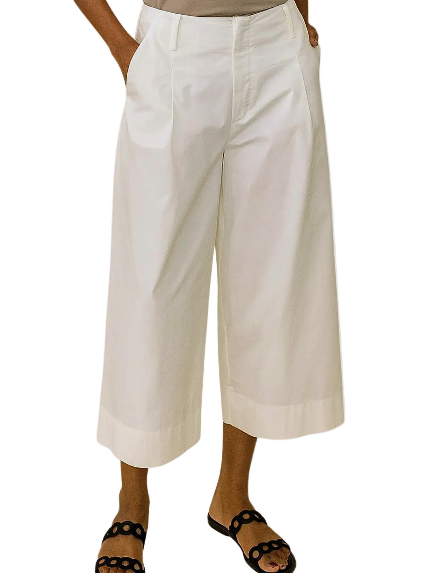 white wide-leg pants
