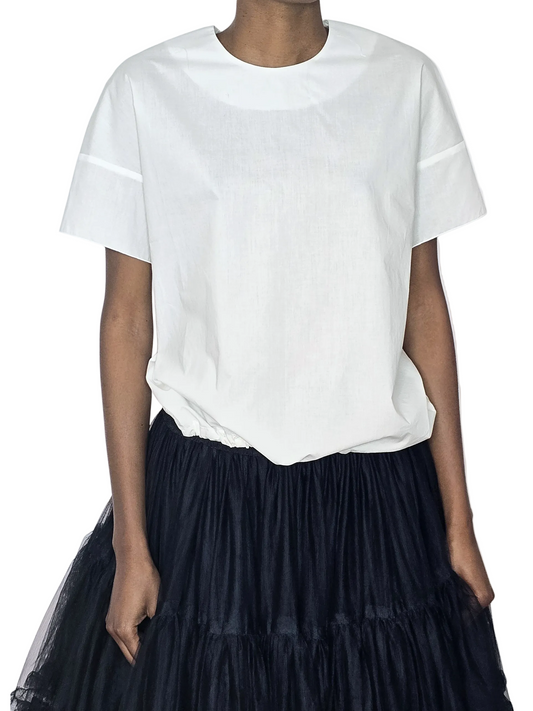 white Loose Shirt with Band