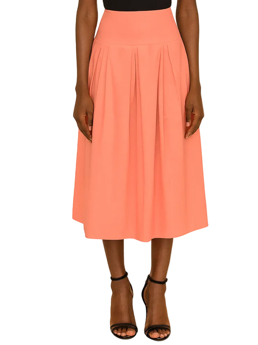 coral pink skirt