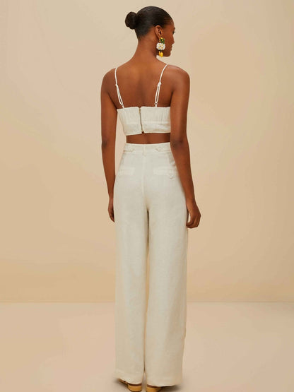 High Waisted Wavy Buttoning Pants