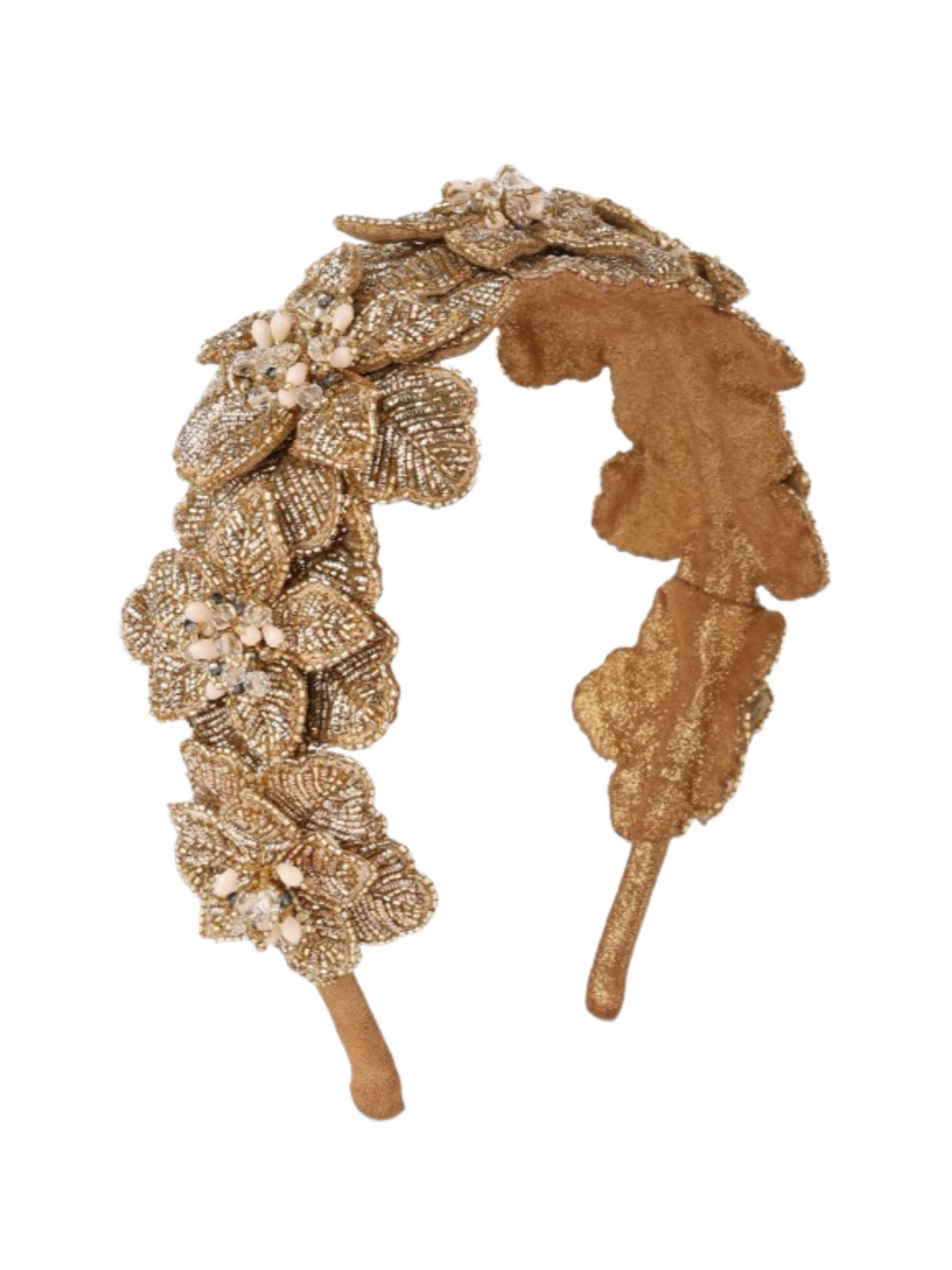 gold floral beaded headband