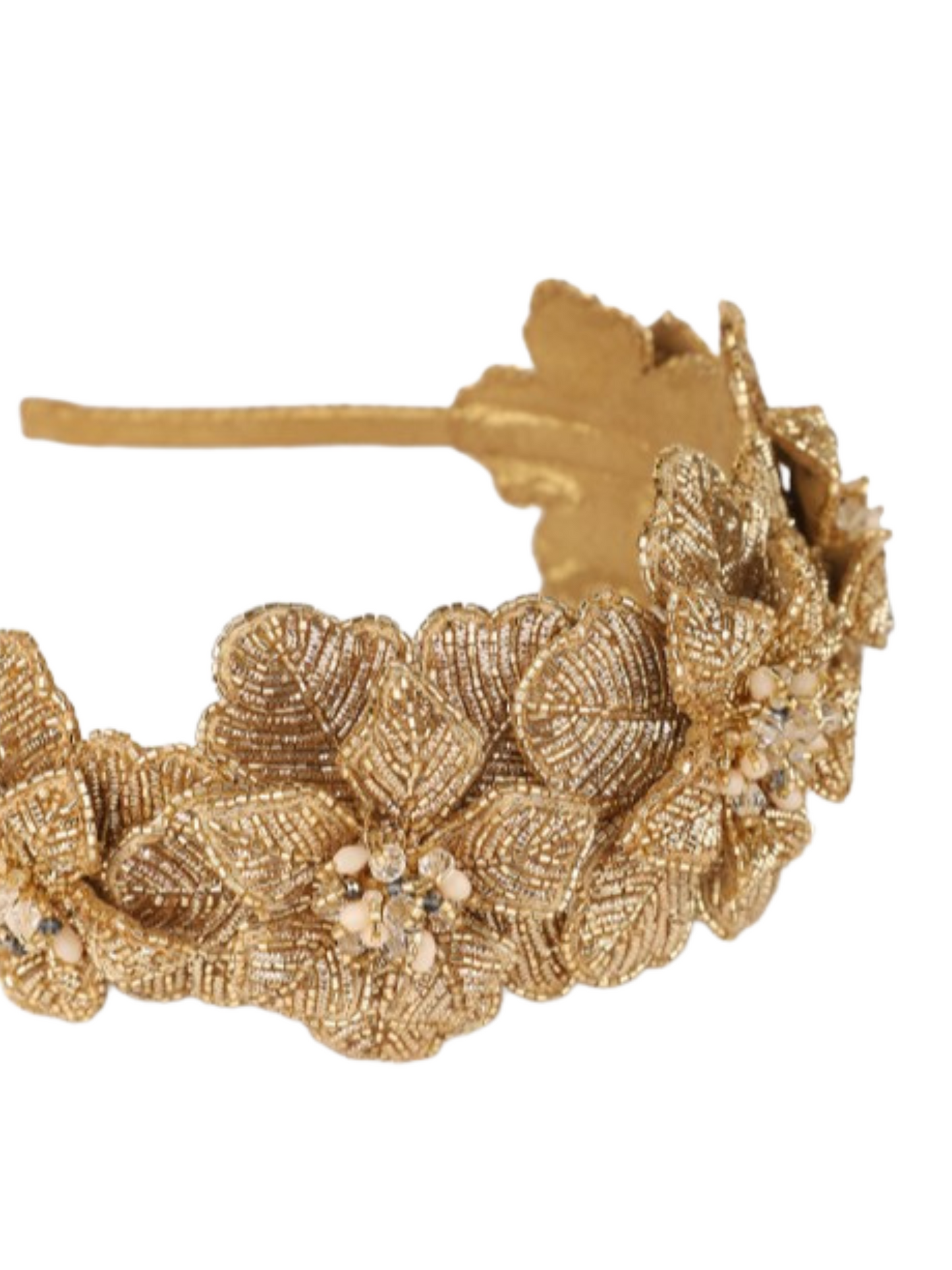 gold floral beaded headband