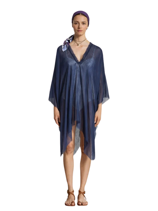  blue sheer pashmina cover-up