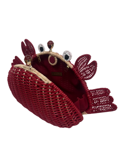 Red Crab Wicker Clutch