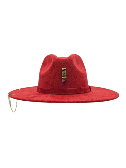 Red fedora hat
