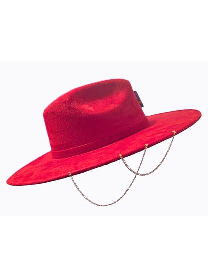 Red fedora hat