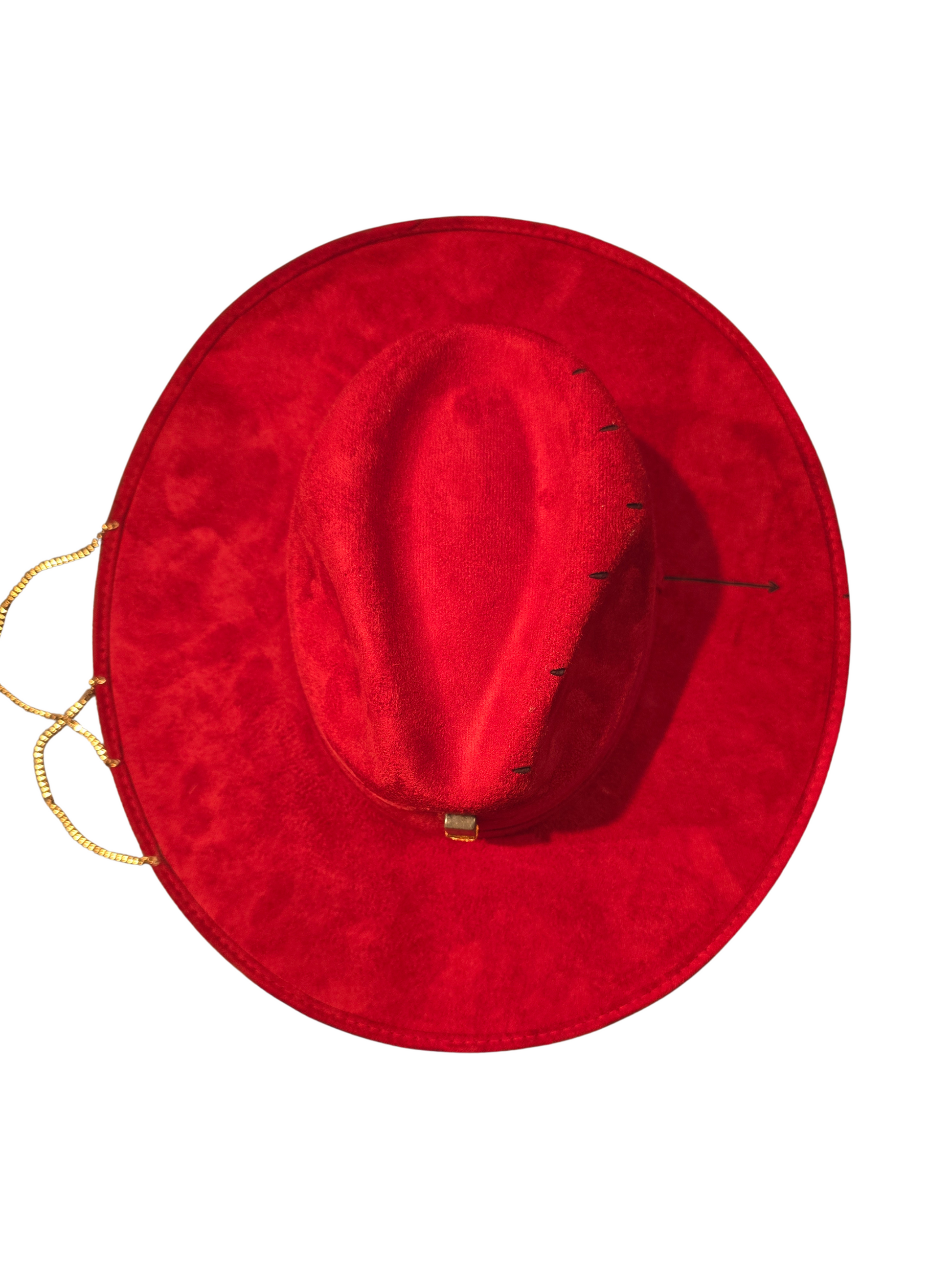 Red fedora hat