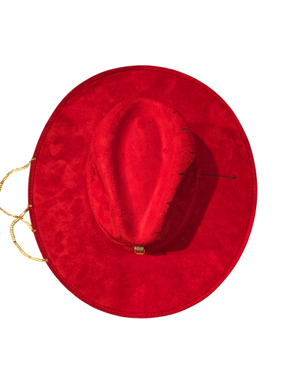 Red fedora hat