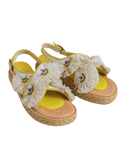  platform sandals in canyon white leather