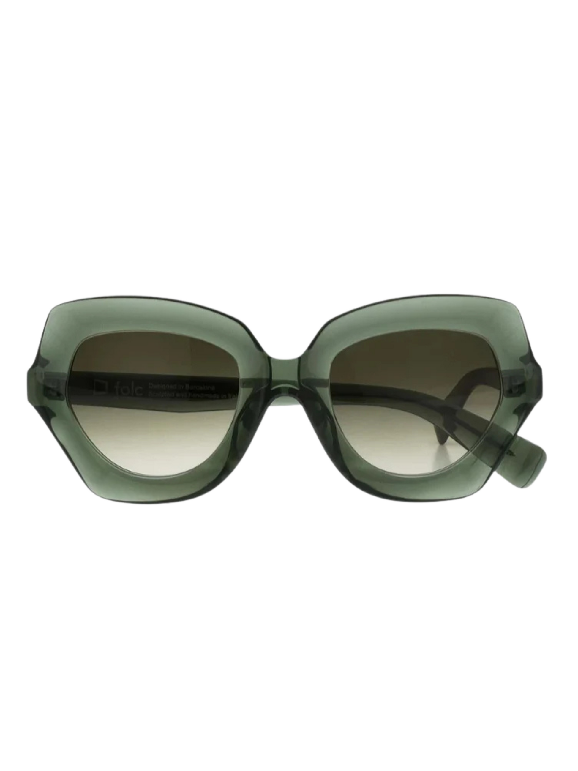 Green sunglasses with a gradient lens