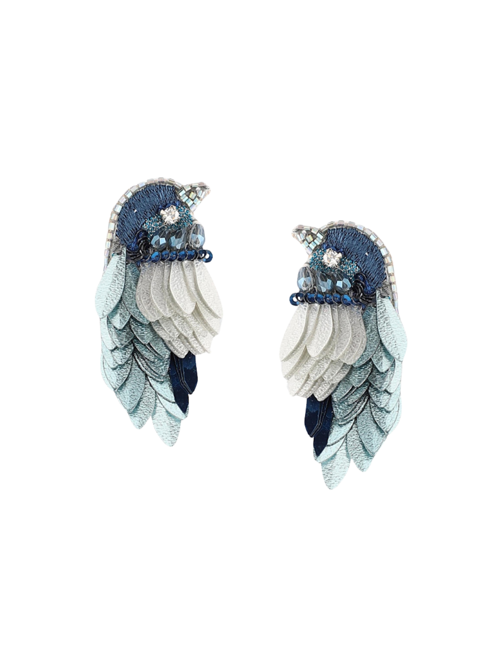  earrings with sequins, leather backing, and gold-plated posts
