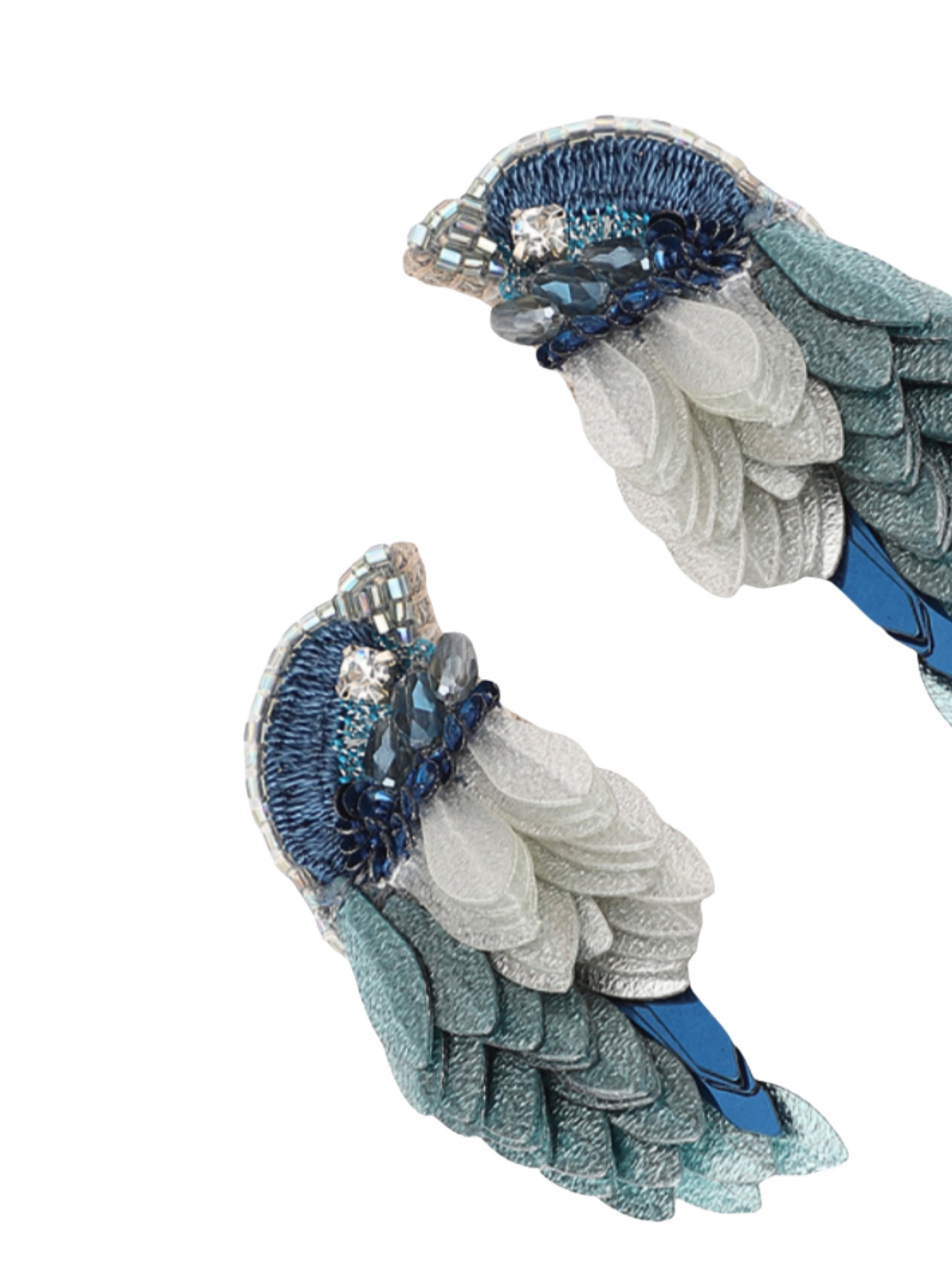  earrings with sequins, leather backing, and gold-plated posts