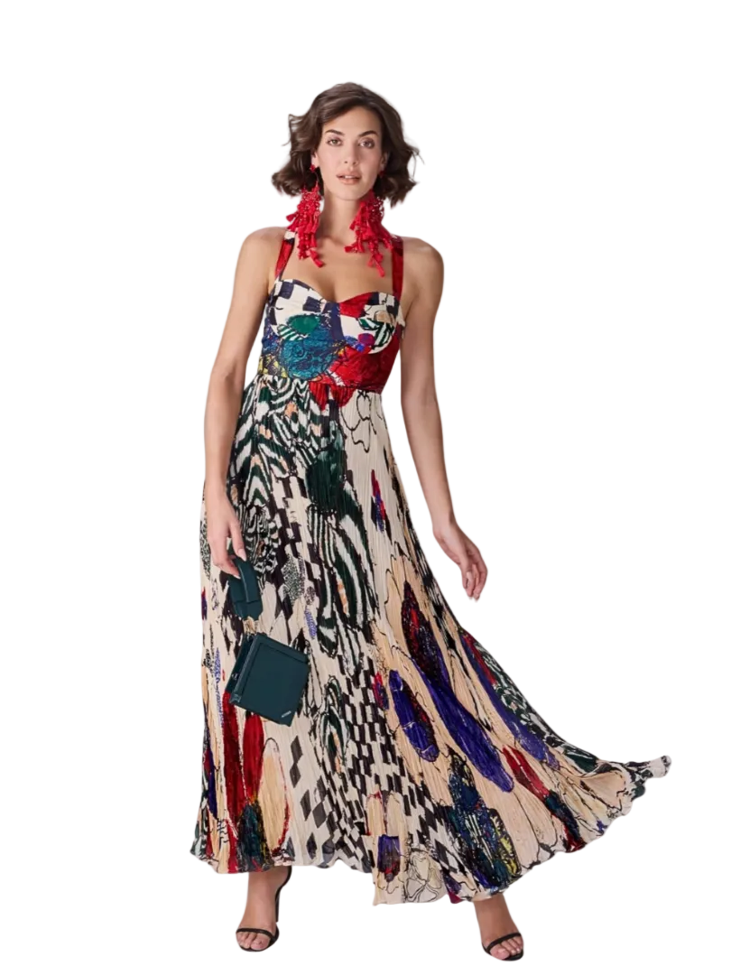 colorful patterned dress
