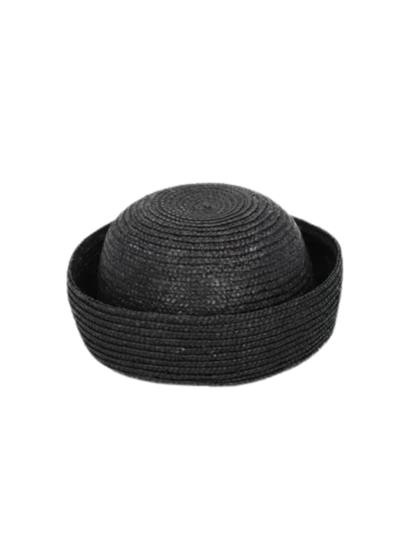 Black woven hat