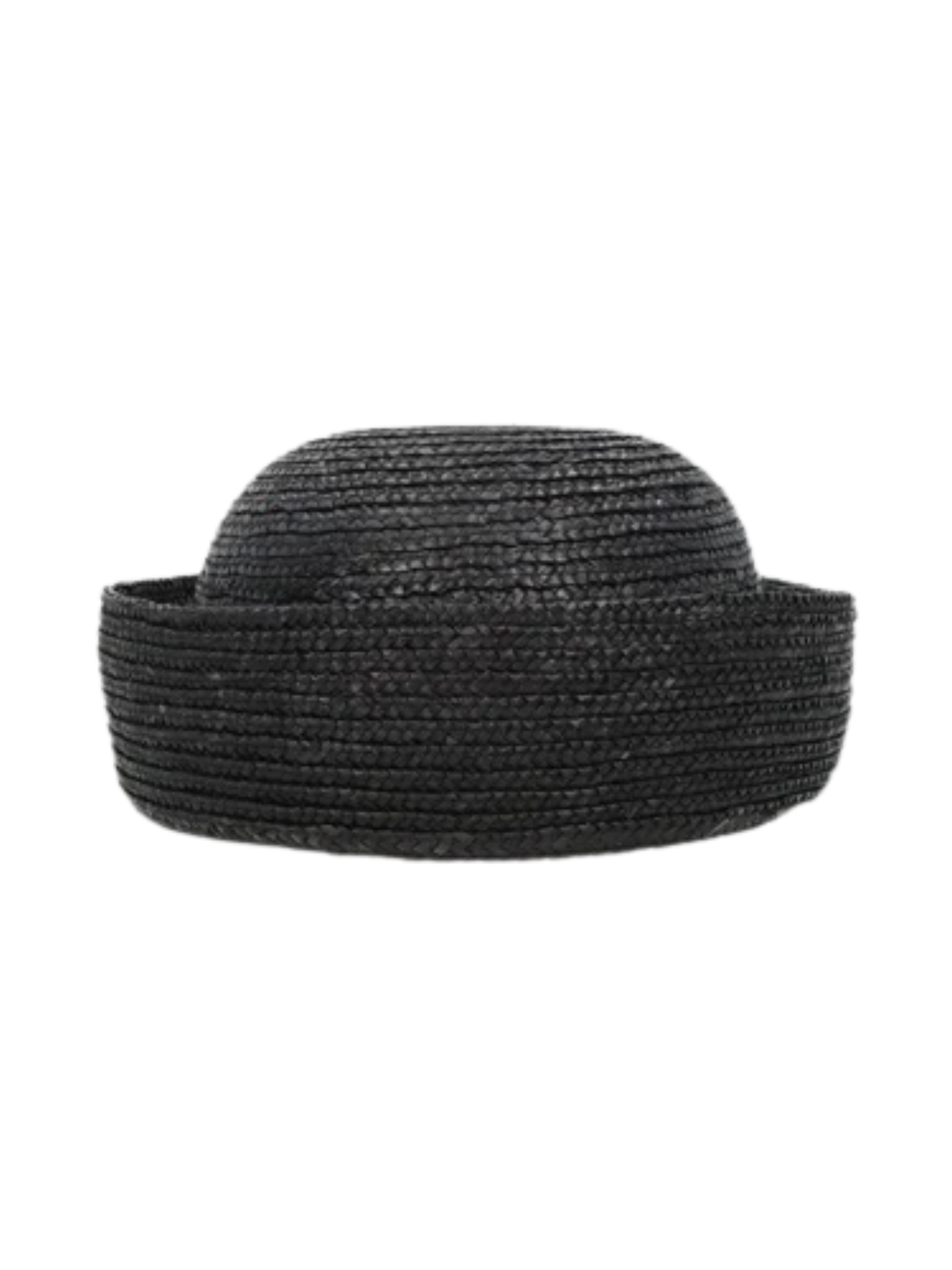 Black woven hat