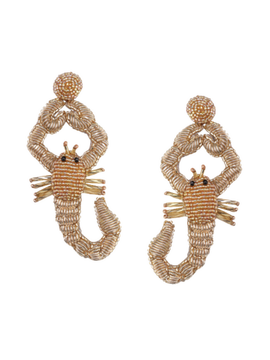 Scorpio-shaped earrings in gold