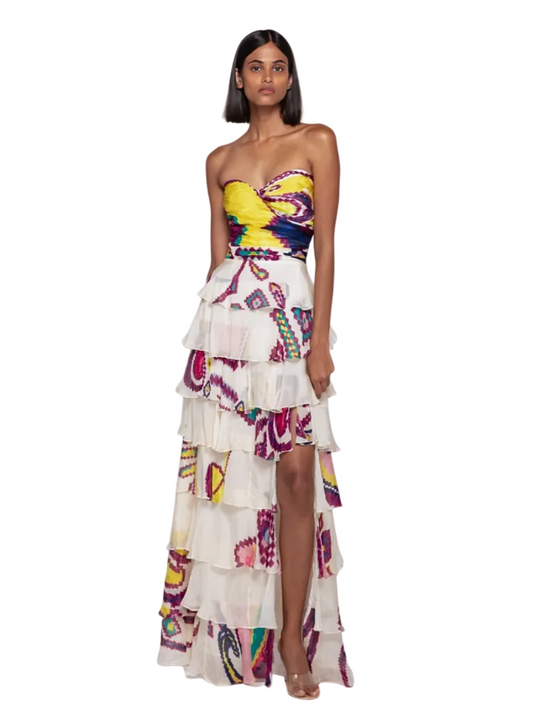  colorful strapless dress