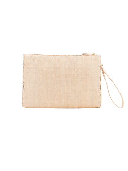 natural fiber handmade pouch with embroidered design