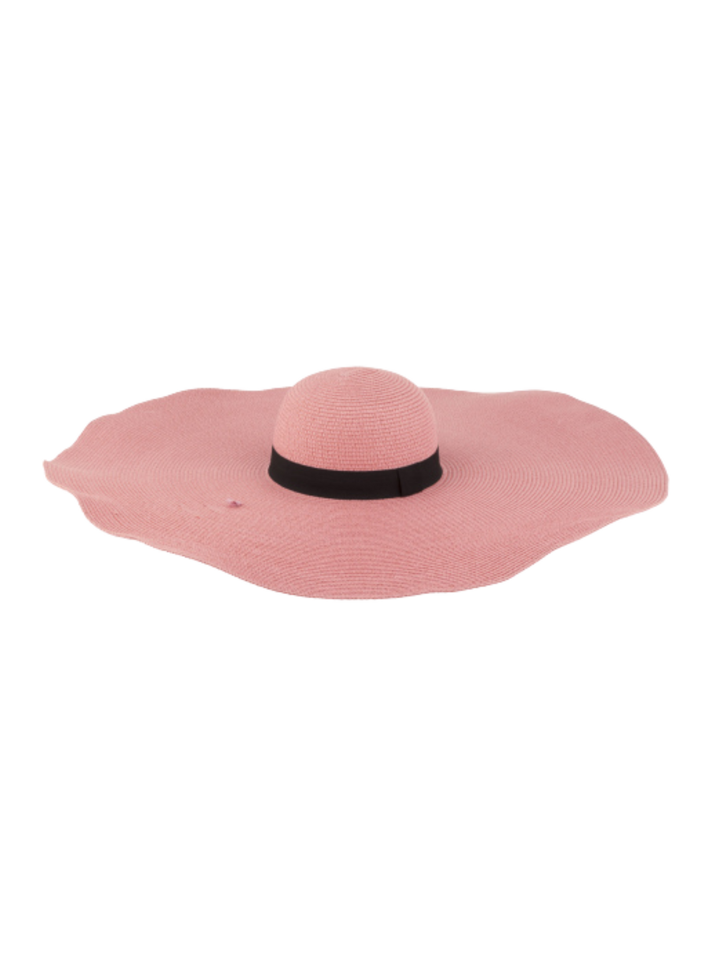Pink sun hat with a black band