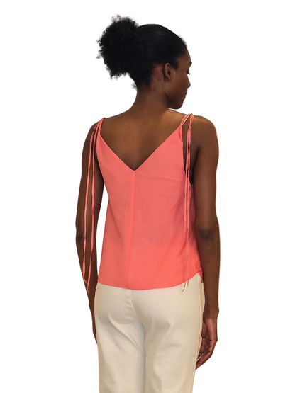 coral top with thin straps