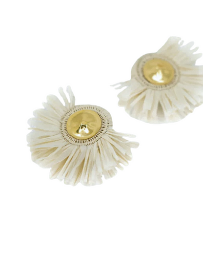 Pair of earrings with ruffled design