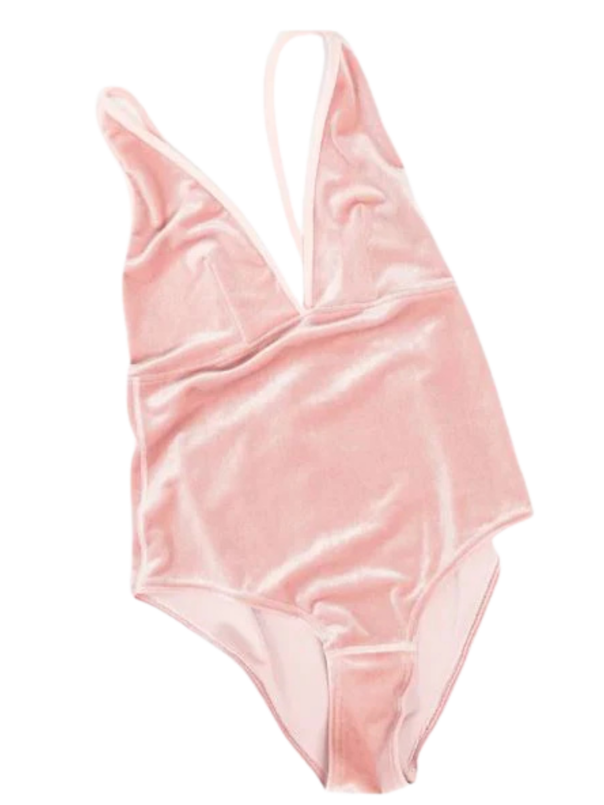 pink velvet body suit