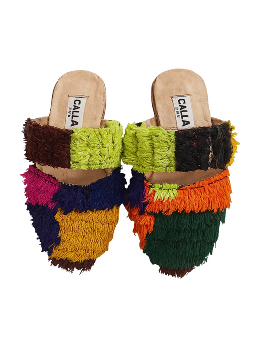  Moroccan babouches from upcycled vintage Berber rugs