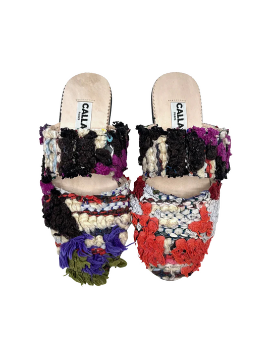 Moroccan babouches from upcycled vintage Berber rugs