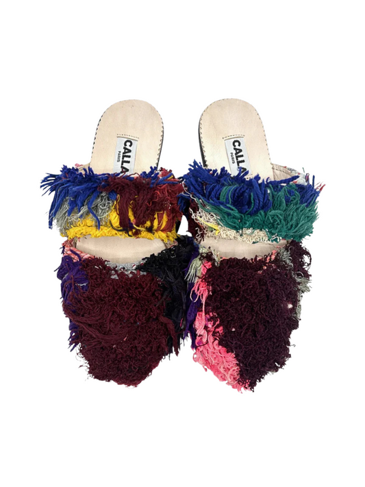 Handmade Moroccan babouches from upcycled vintage Berber rugs