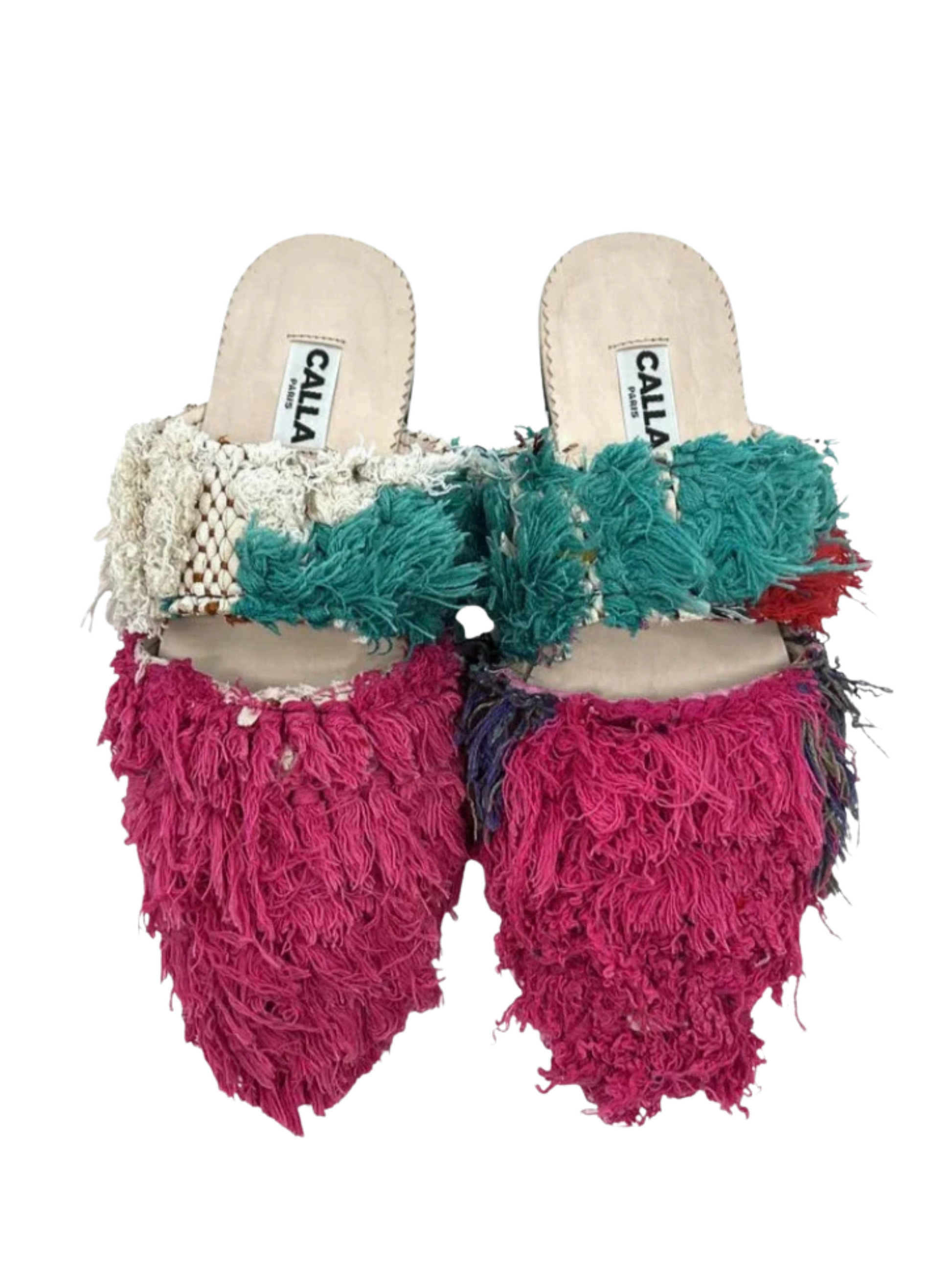 Babouches handmade from upcycled vintage Berber rugs