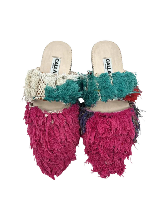 Babouches handmade from upcycled vintage Berber rugs