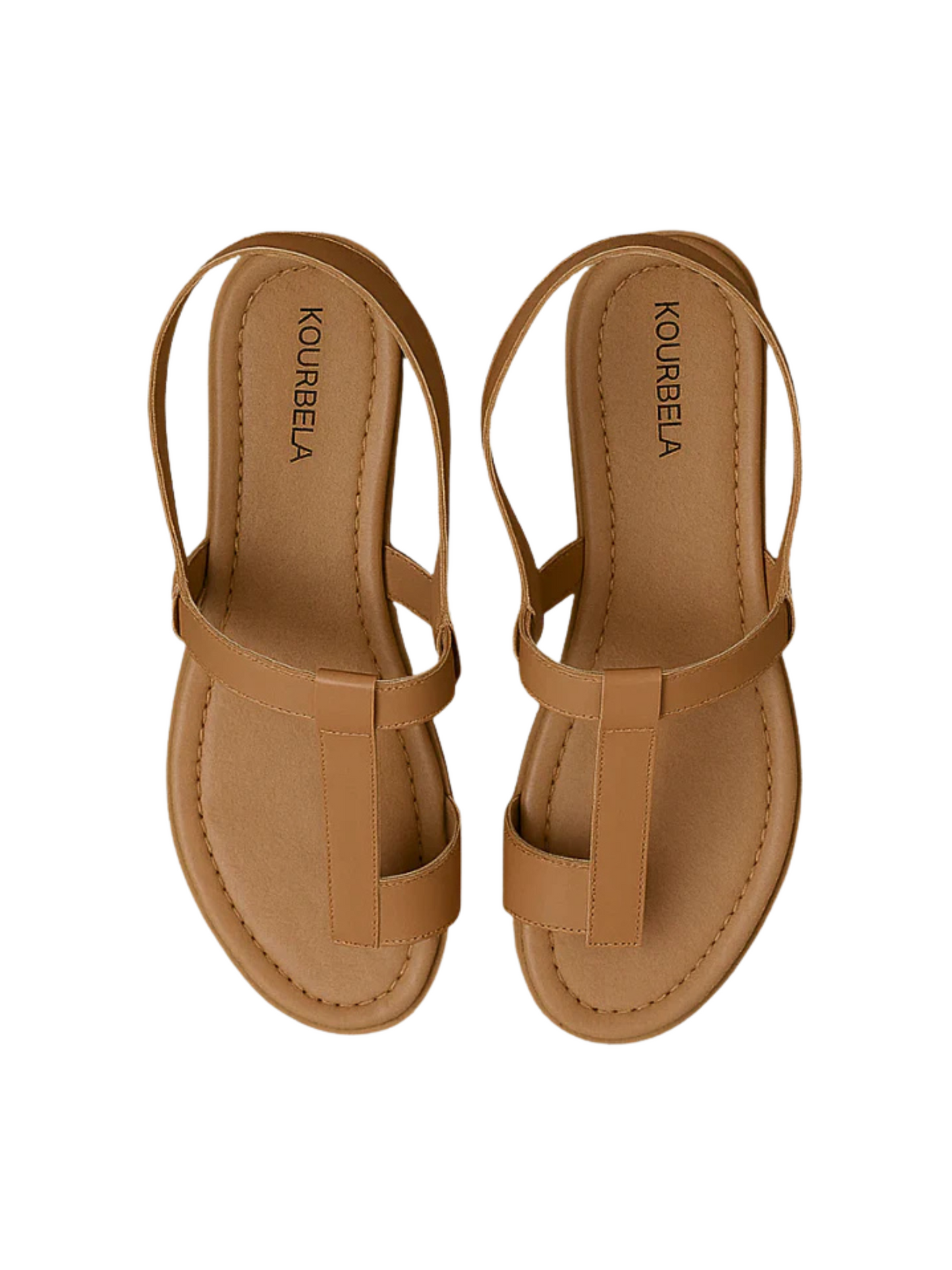 Flat sandals made of artificial leathe
